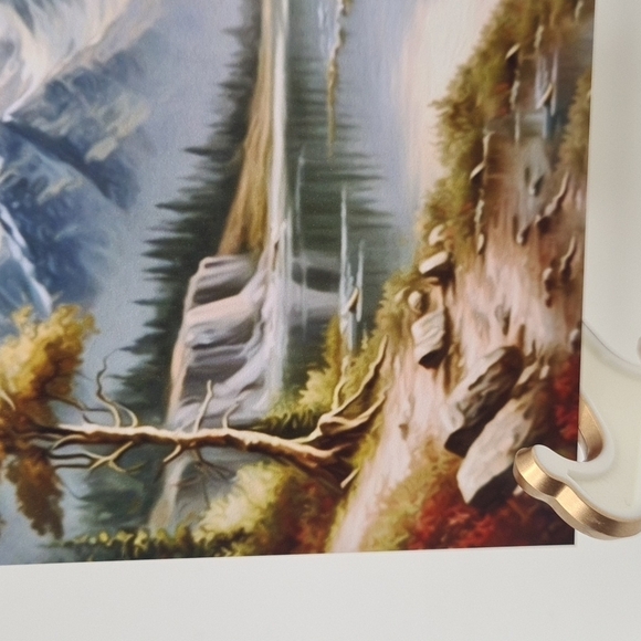 4x4 Majestic Spring Snowy Landscape Oil Painting Art Print - Picture 6 of 7